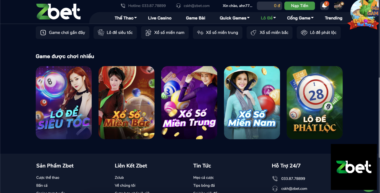 LÔ ĐỀ ZBET - CASINO ZBET - NHÀ CÁI ZBET