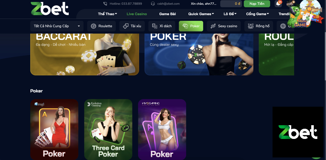 POKER LIVE ZBET - CASINO ZBET - NHÀ CÁI ZBET